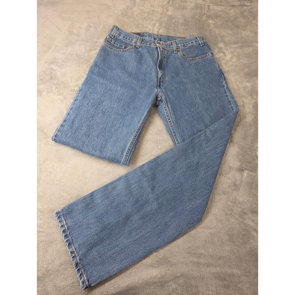 Vintage Levis 505 Mens Regular Fit Straight Leg Denim Jeans W36 L32 Medium Wash